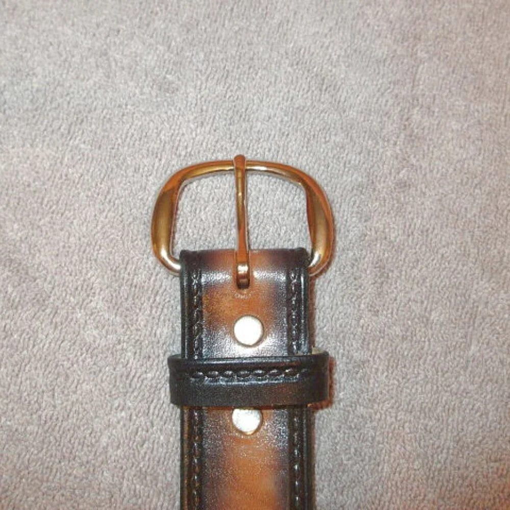 United States Army Mens Leather Belt Size 32-36 Buckle Emblem Brown USA Military
